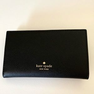 NWT Kate Spade Small Slim Bifold Wallet Black